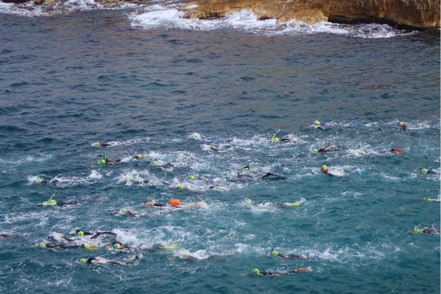 Course de natation dans le Parc national des Calanques